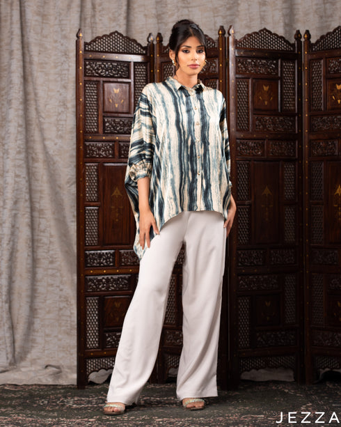 Print Satin Kaftan Top 61922